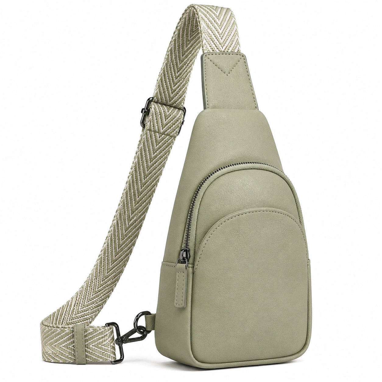 Bolso de Pecho Bandolera Verde con Correa Ajustable
