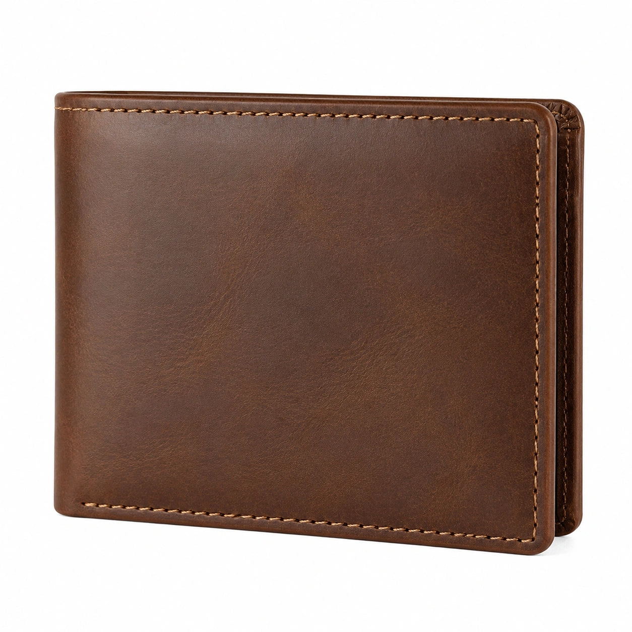 Billetera plegable marrón con compartimentos múltiples