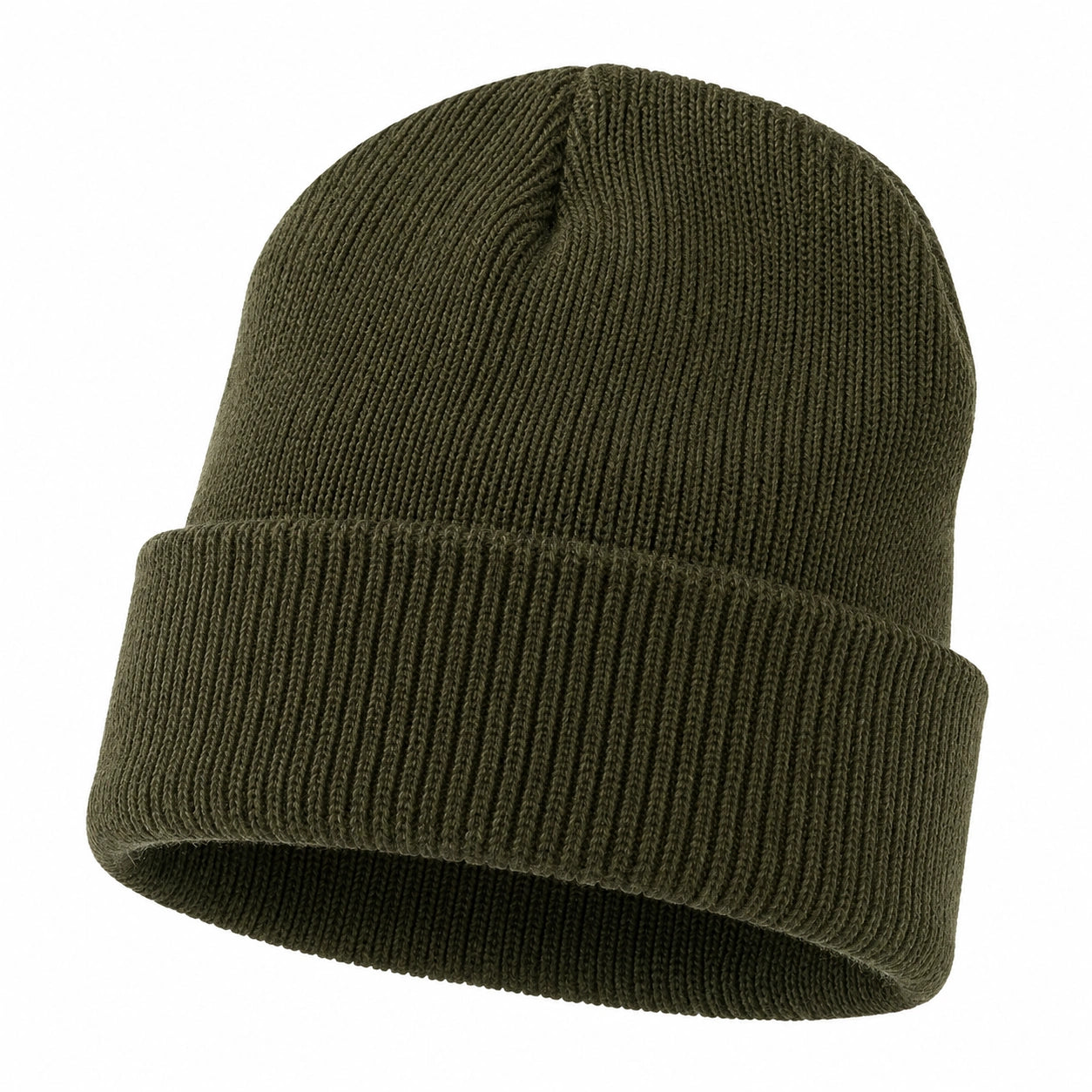 Gorro de Punto Clásico Verde Oliva para Adultos