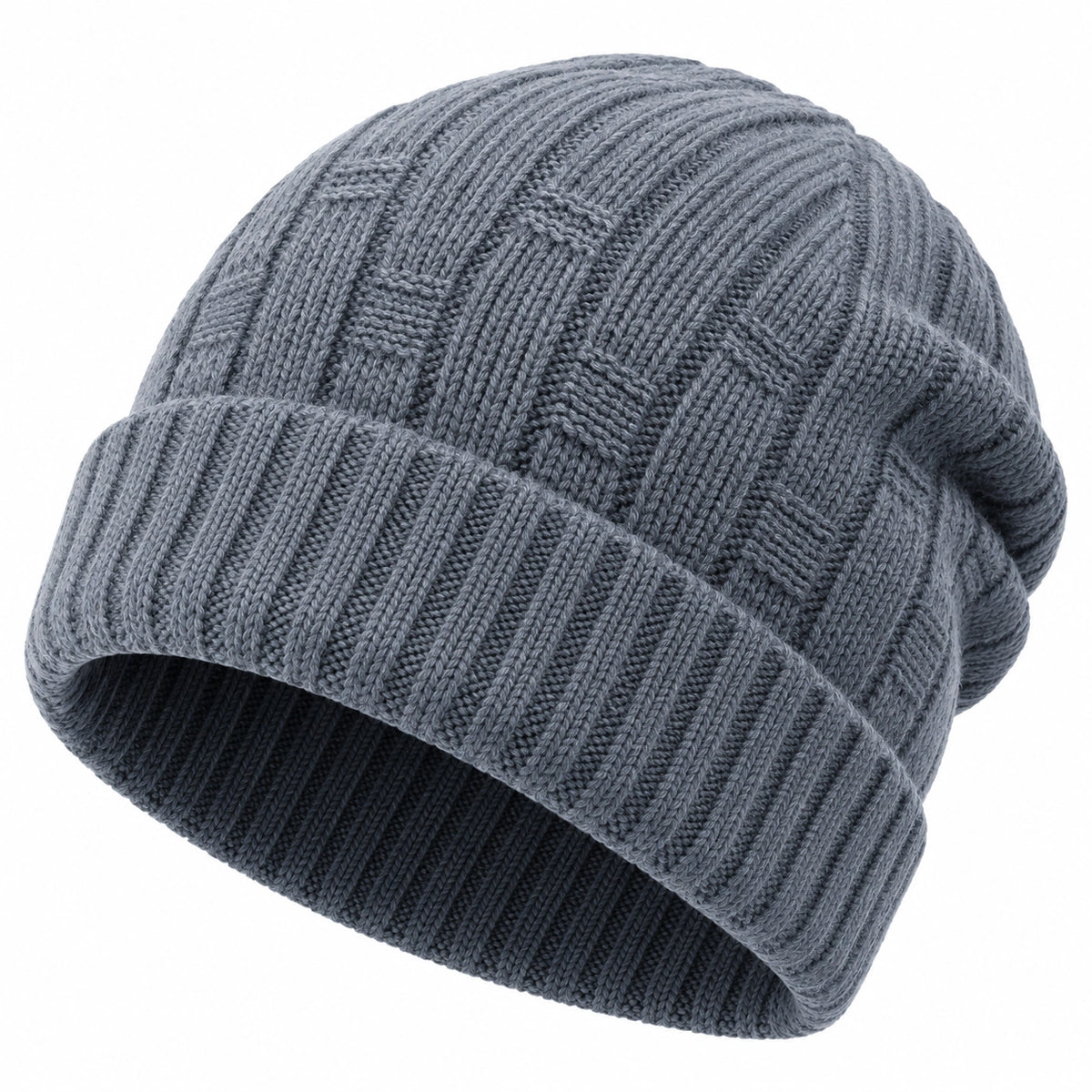 Gorro de Punto Unisex Azul Grisáceo