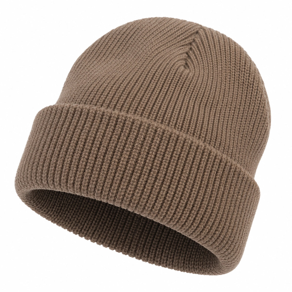 Gorro de Punto Acanalado para Invierno - Marrón
