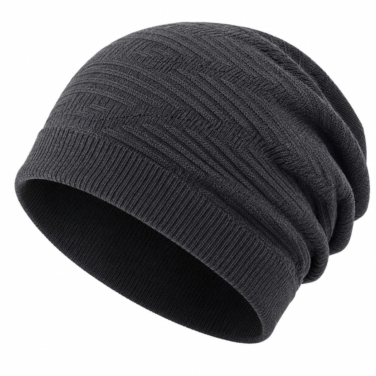 Gorro de Invierno de Punto para Adultos y Adolescentes Gris Oscuro