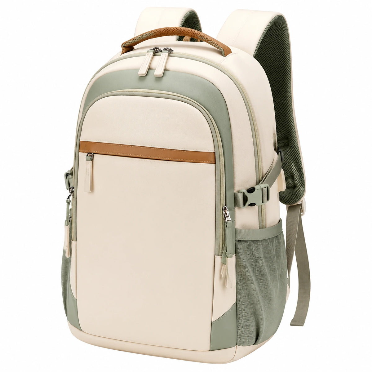 Mochila de 25L para Portátil Beige y Verde
