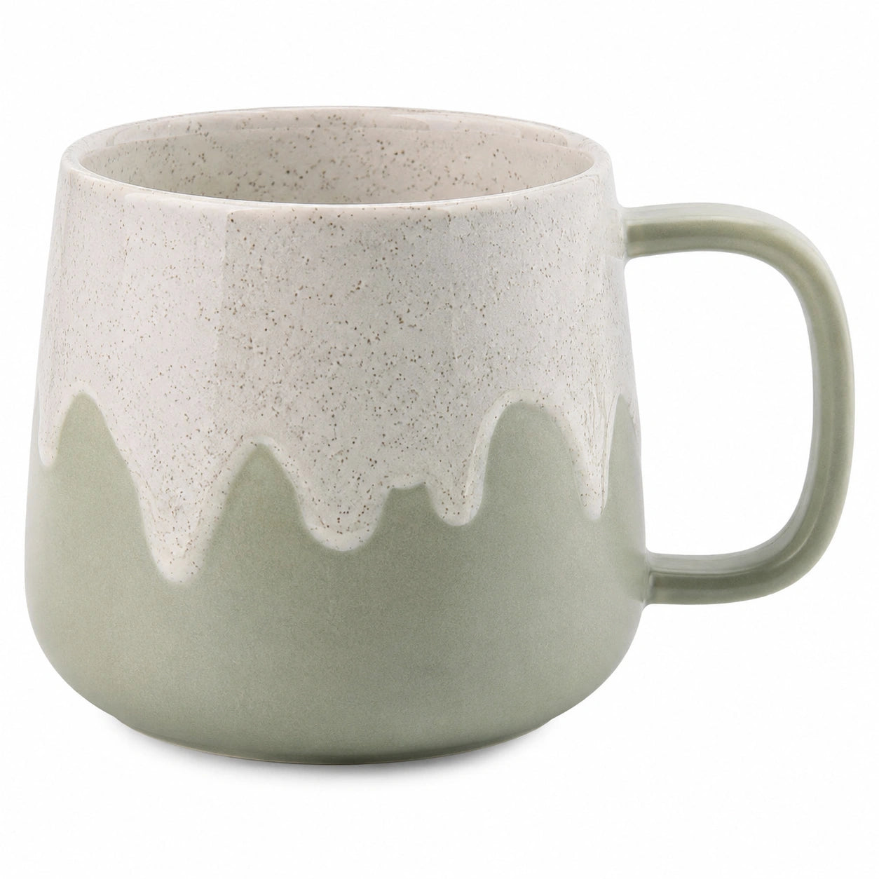 Taza de cerámica bicolor verde y blanco 350 ml